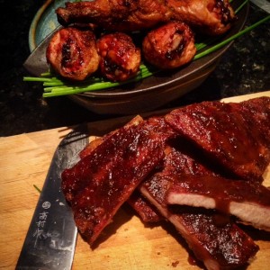 Slow Smoked Ribs and Chicken Legs